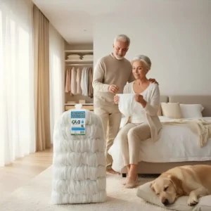 Pareja de adultos mayores utilizando calzón absorbente para adulto de Grupo PLA