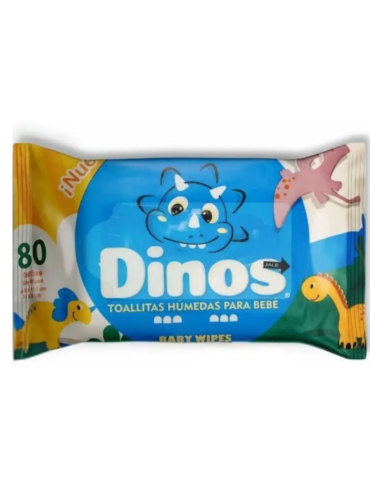 Paquete frontal de toallitas húmedas para bebé Dinos de Grupo PLA